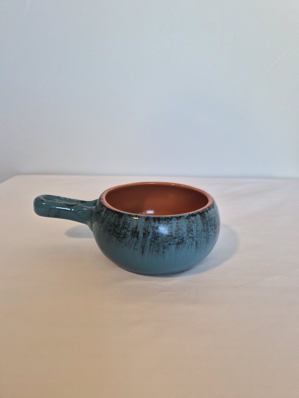Turquoise Ceramic Handle Bowl - Home Art